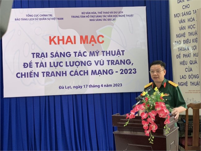 Khai mạc trại sáng tác mỹ thuật về lực lượng vũ trang tại Đà Lạt (17/2/2023)